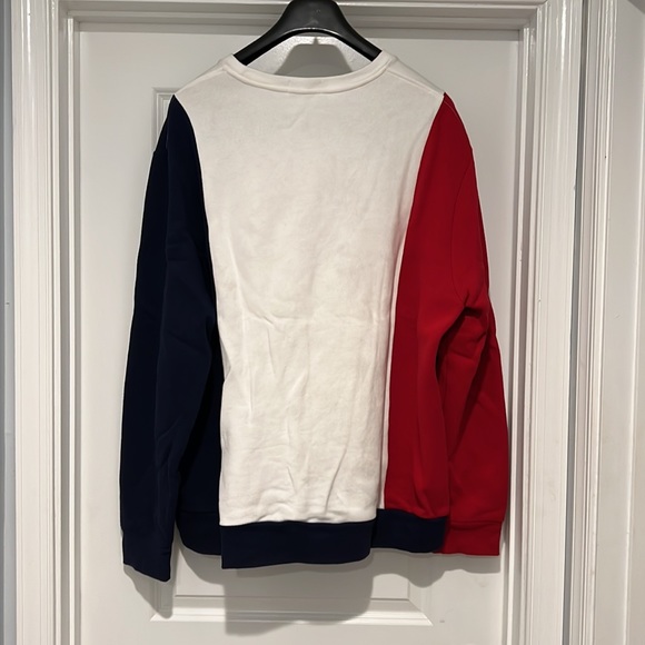 Red, white and blue crew neck sweatshirt with 1967 and 1987 flags. And hat - Picture 4 of 5